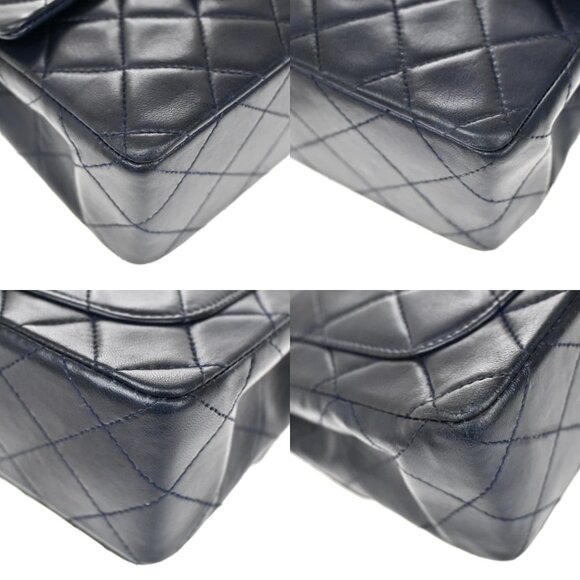 CHANEL CC Logo Mini Matelasse Chain Shoulder Bag Leather Blue GHW 373RL397 - Picture 8 of 16